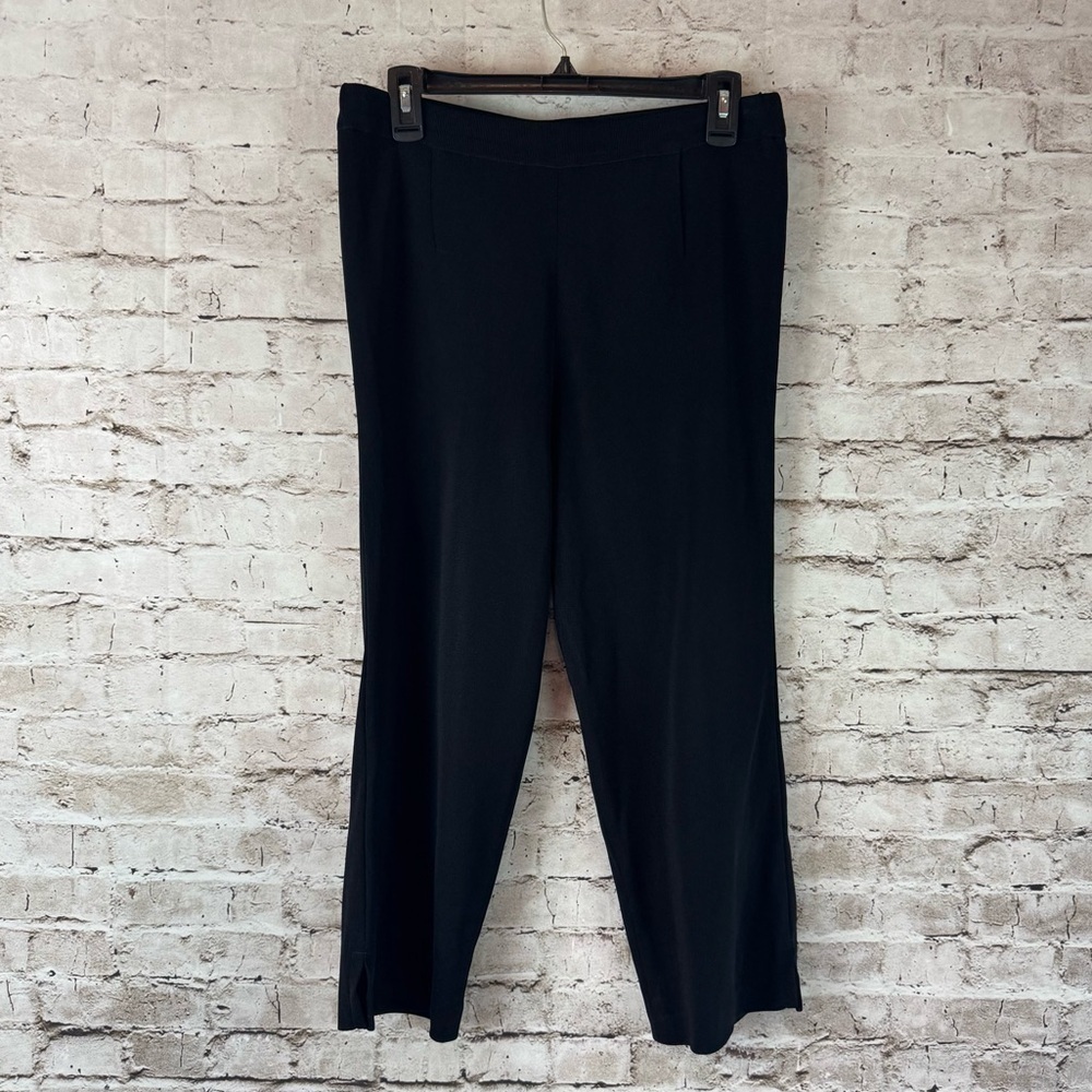 Exclusively Misook Women's Medium Black Cropped Pants 100%  Acrylic Pull On M